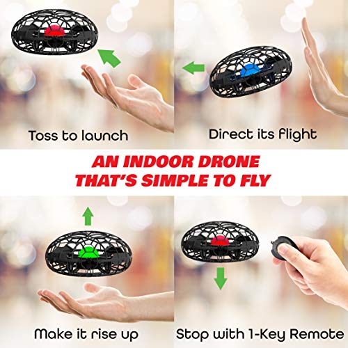 Force1 Scoot XL Hand Drones for Kids - Flying Ball Drone, Kids Drone, Flying Toys for Boys and Girls (Black)