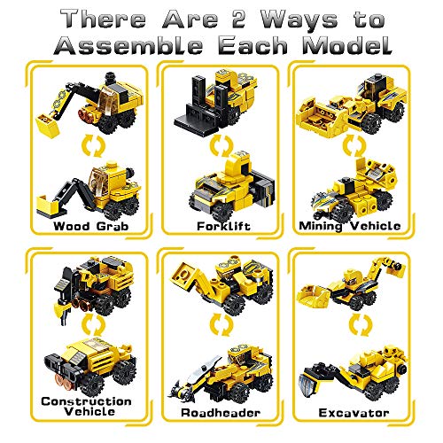 VATOS STEM Building Toys, 573 PCS Robot STEM Toys for 6 Year Old Boys 25-in-1 Engineering Building Bricks Construction Vehicles Kit Building Blocks Best Gifts for Kids Aged 5 6 7 8 9 10 11 12 Yr Old