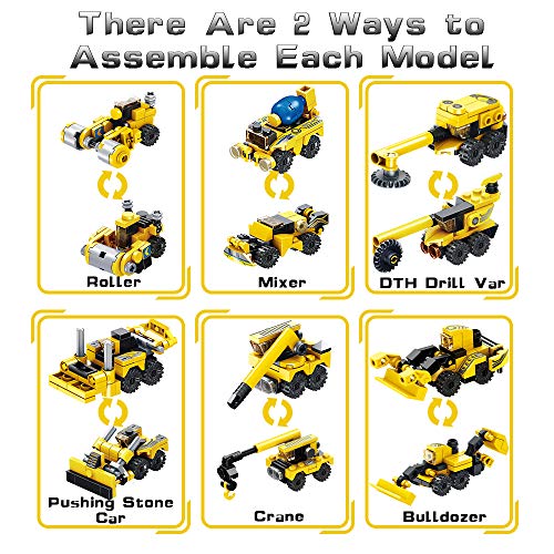 VATOS STEM Building Toys, 573 PCS Robot STEM Toys for 6 Year Old Boys 25-in-1 Engineering Building Bricks Construction Vehicles Kit Building Blocks Best Gifts for Kids Aged 5 6 7 8 9 10 11 12 Yr Old