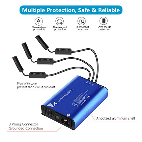 Hanatora Battery Charger for Autel Robotics EVO 2/II, EVO II Pro,EVO II Dual Drone and Remote Conteller,Rapid Multi Parallel Charging Hub Accessories