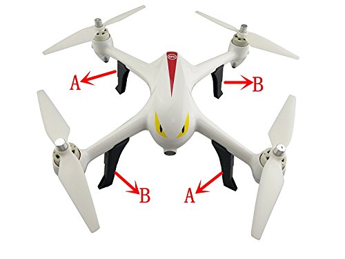 Fytoo Accessories Landing Gear for MJX B2C B2W Bugs 2 D80 F18 F200SE Bushless Four-axis Aircrft Upgrade Parts RC Quadcopter Drone Landing Skid (Black)