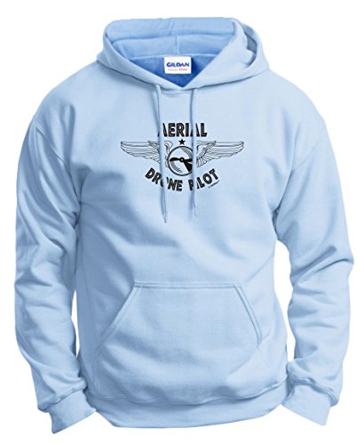 Quadcopter Accessories Aerial Drone Pilot Quadcopter Hoodie Sweatshirt 3XL LtBlu Light Blue