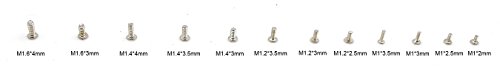 HVAZI 12 Kinds M1 M1.2 M1.4 M1.6 Small Screws Assortment Kit