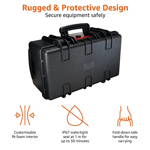 AmazonBasics Large Hard Rolling Camera Case - 22 x 14 x 9 Inches, Black