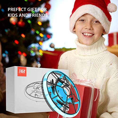 Mini Drones for Kids,RC Drone for Beginners with Neno Light,RC Helicopter Quadcopter with Altitude Hold,360° Rotating,Shinning Led Lights,2 Batteries,Kids Gifts Toys for Boys Girls (Blue)