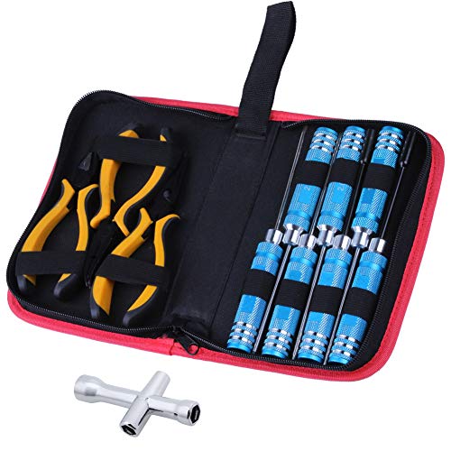 Hobbypark 11 in 1 Professional Multi RC Tools Kits Box Set Screwdriver Pliers Wrench Repair for RC Car Multirotors Airplane Boat