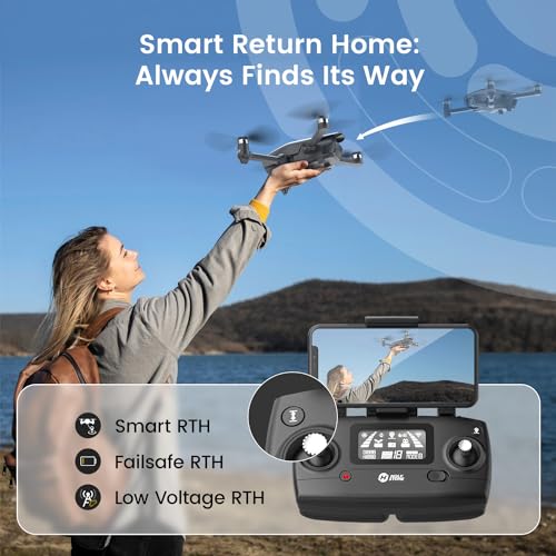 Holy Stone HS710 Drones with Camera for Adults 4K, GPS FPV Foldable 5G Quadcopter for Beginners with Optical Flow Positioning, Auto Return Home, Follow Me, Brushless Motor, 50 Mins Long Flight Time