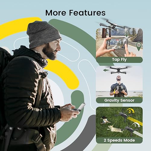Holy Stone Drone for Kids Adults with 1080P HD Adjustable Camera, Fold-able RC Quadcopter for Beginners with 30 Mins Flight, Gravity Sensor, Voice Control, Trajectory Flight, Storage Case, HS260