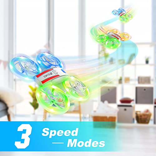 Mini Drone for Kids, RC Drone with LED Cool Night Light and 3 Light Modes, Remote Control Drone Altitude Hold, Headless Mode, 3 Speed Modes, 360Â° 3D Flip, Toss to Launch, Propeller Full Protect Quadcopter for Kids Adults Beginners Easy to Fly Kids Gifts 