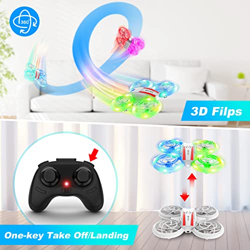 Mini Drone for Kids, RC Drone with LED Cool Night Light and 3 Light Modes, Remote Control Drone Altitude Hold, Headless Mode, 3 Speed Modes, 360Â° 3D Flip, Toss to Launch, Propeller Full Protect Quadcopter for Kids Adults Beginners Easy to Fly Kids Gifts 