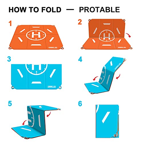 STARTRC Drone Landing Pad Pro, Universal Waterproof Portable Fast-Foldable Helipad for DJI Air 2S/Mavic Mini 2/Mini 3 Pro/Mavic 3/Mavic 2/Holy Stone/DJI FPV Drone/DJI Avata/RC Quadcopters (20-inch)