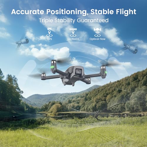 Holy Stone HS710 Drones with Camera for Adults 4K, GPS FPV Foldable 5G Quadcopter for Beginners with Optical Flow Positioning, Auto Return Home, Follow Me, Brushless Motor, 50 Mins Long Flight Time