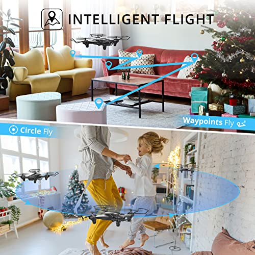 Holy Stone HS340 Mini FPV Drones with Camera for Kids 8-12 RC Quadcopter for Adults Beginners with One Key Take Off/ Landing, Gravity Sensor, Headless Mode, Waypoint Fly, Throw to Go, Indoor & Outdoor