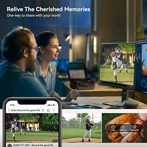 Ruko F11GIM Drones with Camera for Adults, 2-Axis Gimbal 4K EIS Camera, 2 Batteries 56Mins Flight Time,Brushless Motor, 5GHz FPV Transmission, GPS Auto Return Home, 5times Zoom No Fisheye