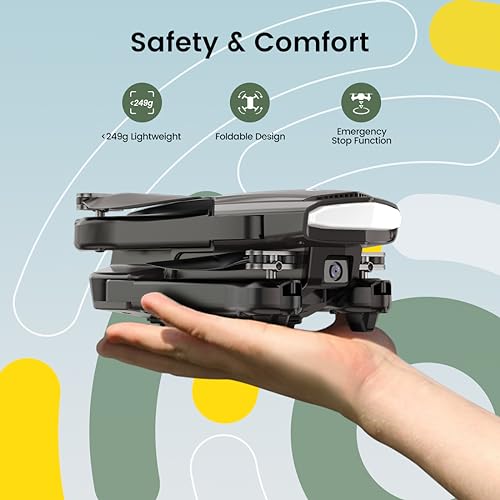Holy Stone Drone for Kids Adults with 1080P HD Adjustable Camera, Fold-able RC Quadcopter for Beginners with 30 Mins Flight, Gravity Sensor, Voice Control, Trajectory Flight, Storage Case, HS260