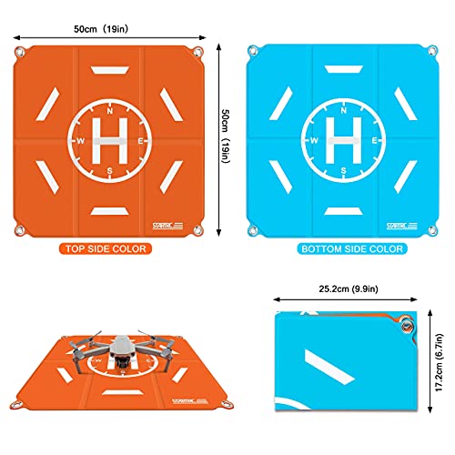 STARTRC Drone Landing Pad Pro, Universal Waterproof Portable Fast-Foldable Helipad for DJI Air 2S/Mavic Mini 2/Mini 3 Pro/Mavic 3/Mavic 2/Holy Stone/DJI FPV Drone/DJI Avata/RC Quadcopters (20-inch)