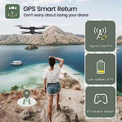 Holy Stone GPS Drone with 4K Camera for Adults - HS175D RC Quadcopter with Auto Return, Follow Me, Brushless Motor, Circle Fly, Waypoint Fly, Altitude Hold, Headless Mode, 46 Mins Long Flight