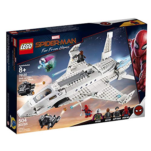 LEGO Marvel Spider Man Far From Home: Stark Jet and the Drone Attack 76130 Building Kit (504 Pieces)