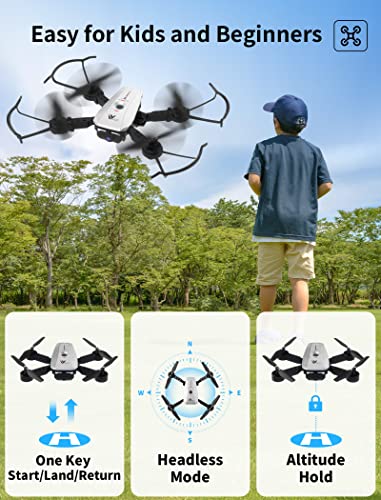 Drones with Camera for Adults/Kids/Beginners - Christmas Gifts,1080P FPV Photo/Live Video, Foldable Drones for Kids with 1 Key Fly/Land/Return, Drones for Adults with 360 Flip/Custom Path/164fts Range, RC Drone with APP/Voice/Gesture/Gravity Control