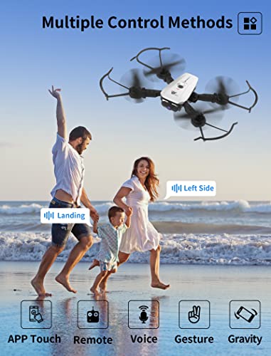 Drones with Camera for Adults/Kids/Beginners - Christmas Gifts,1080P FPV Photo/Live Video, Foldable Drones for Kids with 1 Key Fly/Land/Return, Drones for Adults with 360 Flip/Custom Path/164fts Range, RC Drone with APP/Voice/Gesture/Gravity Control