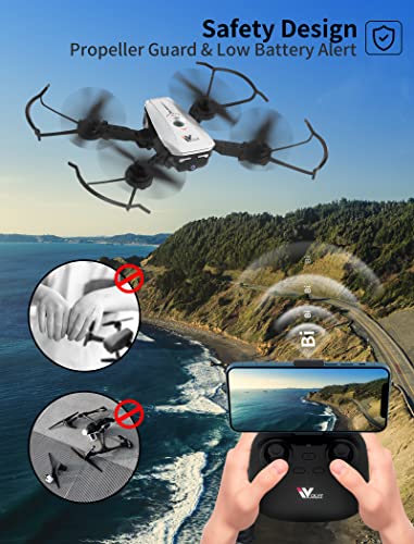 Drones with Camera for Adults/Kids/Beginners - Christmas Gifts,1080P FPV Photo/Live Video, Foldable Drones for Kids with 1 Key Fly/Land/Return, Drones for Adults with 360 Flip/Custom Path/164fts Range, RC Drone with APP/Voice/Gesture/Gravity Control