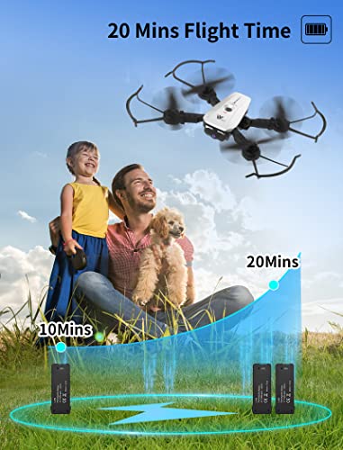 Drones with Camera for Adults/Kids/Beginners - Christmas Gifts,1080P FPV Photo/Live Video, Foldable Drones for Kids with 1 Key Fly/Land/Return, Drones for Adults with 360 Flip/Custom Path/164fts Range, RC Drone with APP/Voice/Gesture/Gravity Control