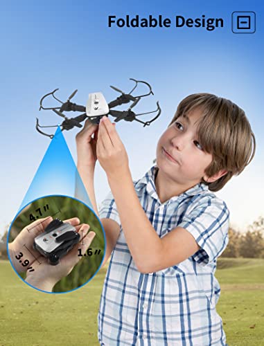 Drones with Camera for Adults/Kids/Beginners - Christmas Gifts,1080P FPV Photo/Live Video, Foldable Drones for Kids with 1 Key Fly/Land/Return, Drones for Adults with 360 Flip/Custom Path/164fts Range, RC Drone with APP/Voice/Gesture/Gravity Control