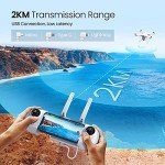 Potensic Dreamer Pro Drones with Camera for Adults, 3-Axis Gimbal GPS Quadcopter with 2KM FPV Transmission Range, 28mins Flight, Brushless Motor, Auto-Return, Portable Carry case and 32G SD Card