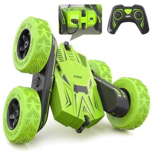 SGILE RC Stunt Car Toy, Remote Control Car with 2 Sided 360 Rotation for Boy Kids Girl, Green