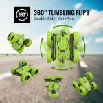 SGILE RC Stunt Car Toy, Remote Control Car with 2 Sided 360 Rotation for Boy Kids Girl, Green