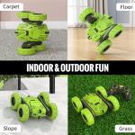 SGILE RC Stunt Car Toy, Remote Control Car with 2 Sided 360 Rotation for Boy Kids Girl, Green