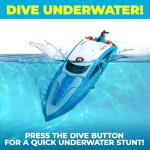 Force1 Velocity H102 RC Boat - Remote Control Boat for Pools and Lakes, Fast RC Boats for Adults and Kids with 20+ mph Speed Boat, 4 channel 2.4GHZ Remote Control, and Rechargeable Boat Battery (Blue)