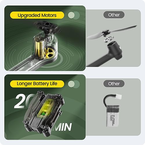 Holy Stone HS440 Foldable FPV Drone with 1080P WiFi Camera for Adult Beginners and Kids; Voice/Gesture Control RC Quadcopter with Modular Battery for long flight time, Auto Hover, Carrying Case