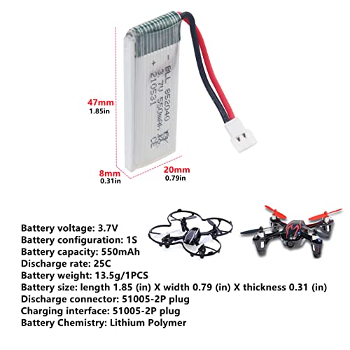 Fytoo RC Drone battery 3pcs 3.7V 550mah Li battery for JXD 523 523W H43WH Foldable Quadcopter accessories