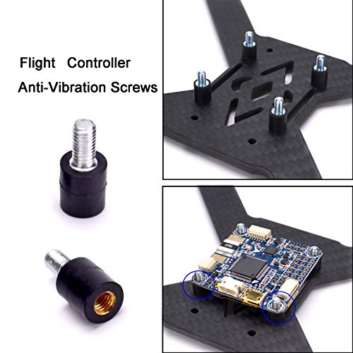 M3 Flight Controller Anti-Vibration Fixed Screws Mounting Hardware Standoffs with M3 Rubber Washer Rings for Naze32 CC3D F3 F4 Flight Controller(12Sets)