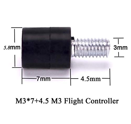 M3 Flight Controller Anti-Vibration Fixed Screws Mounting Hardware Standoffs with M3 Rubber Washer Rings for Naze32 CC3D F3 F4 Flight Controller(12Sets)