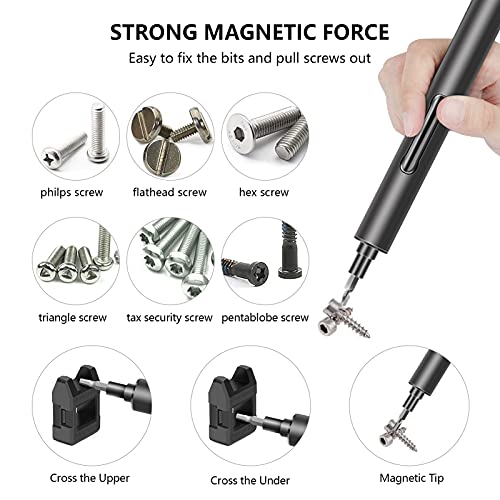 POWERGIANT Mini Electric Screwdriver, Small Portable Cordless Power Screwdriver Set with 55 Precision Bits & LED Light & Magnetic Mat, Handy Repair Tool for Phone Watch Camera Laptop