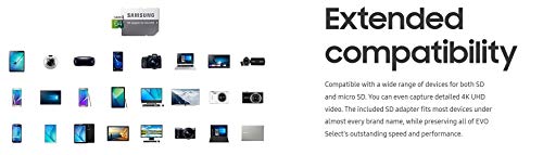 Samsung (MB-ME64GA/AM) 64GB 100MB/s (U3) MicroSDXC EVO Select Memory Card with Full-Size Adapter