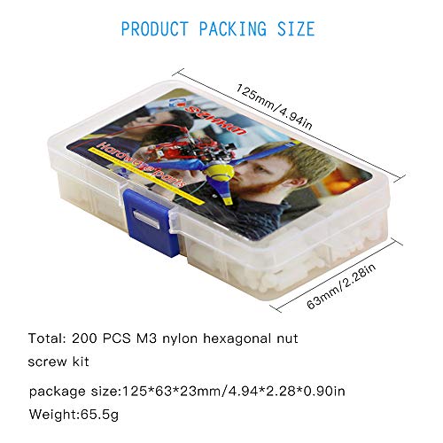 SZHKM 200pcs M3 Standoff Kit Rasberry Pi Standoffs Male Female Circuit Board Standoffs Hex PCB Standoffs Nylon Motherboard Standoffs Assortment for Drone Quadcopter Building