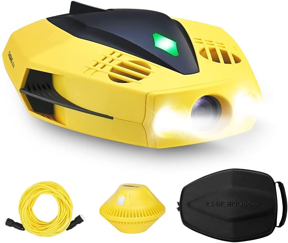 CHASING Dory Underwater Drone - 1080p Full HD Underwater Drone with Camera for Real Time Viewing, APP Remote Control, Palm-Sized and Portable with Carrying Case, WiFi Buoy and 49 ft Tether, ROV