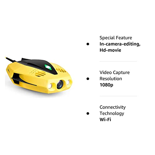 CHASING Dory Underwater Drone - 1080p Full HD Underwater Drone with Camera for Real Time Viewing, APP Remote Control, Palm-Sized and Portable with Carrying Case, WiFi Buoy and 49 ft Tether, ROV