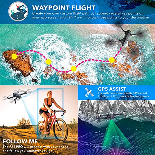 Contixo F24 Pro 4K UHD Foldable RC Quadcopter GPS Drone for Adults - FPV Camera Compatible with VR - 30 Minutes Flight Time - Foldable Brushless Motors - Carrying Case Included 