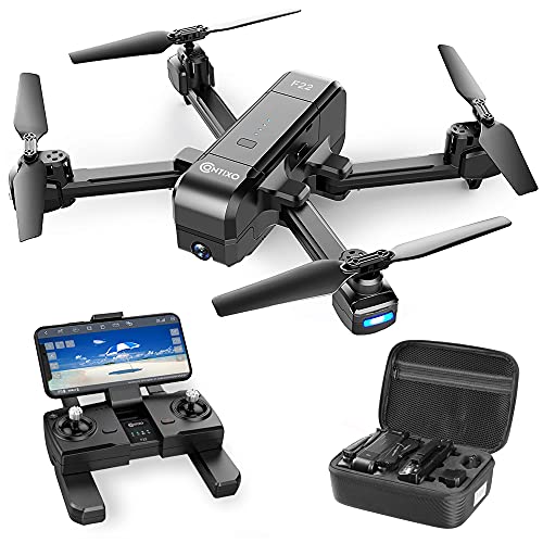 Contixo F22 FPV Foldable Drone with Camera for Adults, Kids, and Beginners - RC Quadcopter with 4K FHD Gimbal Camera - Gesture Control for Selfie - GPS Auto Return - Follow Me - Carrying Case
