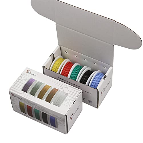 Striveday 30 AWG Flexible Silicone Wire Electric wire 30 gauge Coper Hook Up Wire 300V Cables electronic stranded wire cable electrics DIY BOX-1