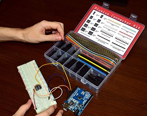Dupont Connector Kit - 1004pcs Crimp Connector Kit with 2.54 mm Crimp Pin Connector Housings, Single Row Male Headers, Male/Female Crimp Pins and Ribbon Cable from Plusivo