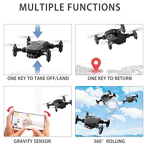 GoolRC Mini Drone for Kids and Adults, LS-MIN RC Quadcopter with 1080P Camera, 360° Flip, Gesture Photo/Video, Track Flight, Altitude Hold, Headless Mode, Include Carry Bag and 3 Batteries (Black)