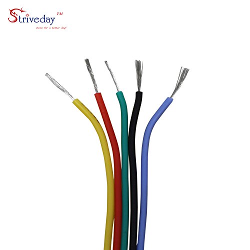 Striveday 30 AWG Flexible Silicone Wire Electric wire 30 gauge Coper Hook Up Wire 300V Cables electronic stranded wire cable electrics DIY BOX-1