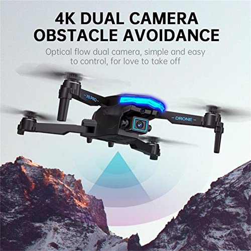 Drone with Dual Camera, 4K HD FPV Camera Drone for Kids and Adults Mini Foldable RC Airplane WiFi RC Quadcopter Drone Headless Mode One Button StartSmart Obstacle Avoidance