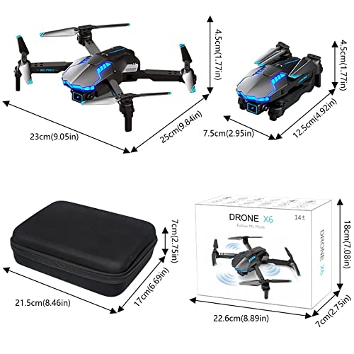 Drone with Dual Camera, 4K HD FPV Camera Drone for Kids and Adults Mini Foldable RC Airplane WiFi RC Quadcopter Drone Headless Mode One Button StartSmart Obstacle Avoidance