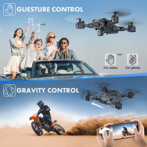 Drone with Camera for Kids Adults Beginners, MAETOT Foldable 1080P HD FPV Drones for Kids 8-12 and Up with 2 Cameras, RC Quadcopter Remote Control / APP Control Drone Toys Gifts for Boys Girls